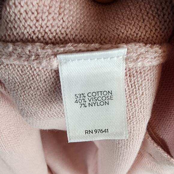 J Jill Wearever Knit Sweater Women 1X Pink Cotton/Poly Side Button Pullover - Picture 10 of 11